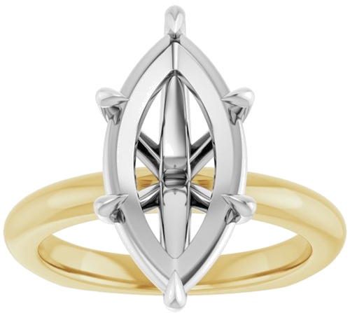 Sužadėtuvių Žiedas „Claw-Prong Euro Shank“ 14k yellow/white gold Marquise 16mm x 8mm (3)