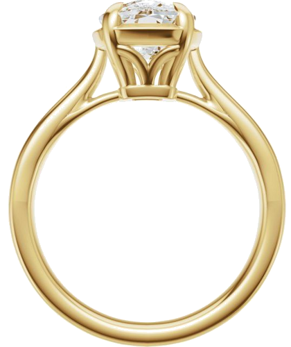 Sužadėtuvių Žiedas „Claw-Prong Solitaire Bezel-Style“ 14k yellow gold Elongated Cushion 10mm x 8mm (2)