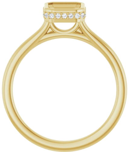Sužadėtuvių Žiedas „Hidden Halo-Style“ 14k yellow gold Emerald 7.5mm x 5.5mm (2)