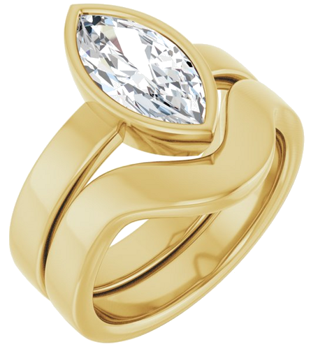 Sužadėtuvių Žiedas „Bezel-Set Solitaire“ 18k yellow gold Marquise 12mm x 6mm (6)