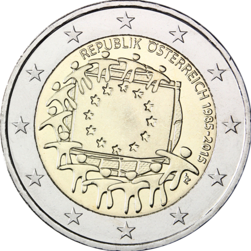 2015 Austrija Europos vėliava 2 eurų moneta (2)