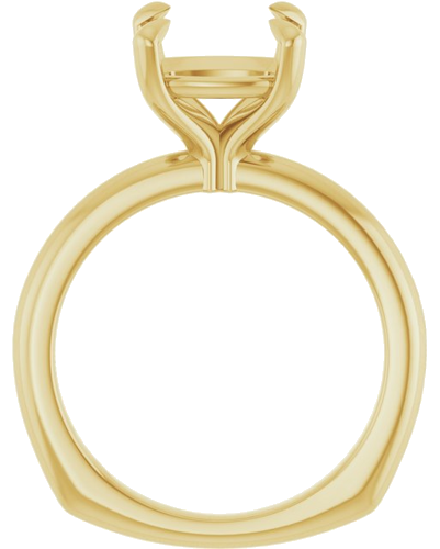 Sužadėtuvių Žiedas „Claw-Prong Euro Shank“ 18k yellow gold Cushion 9mm (2)