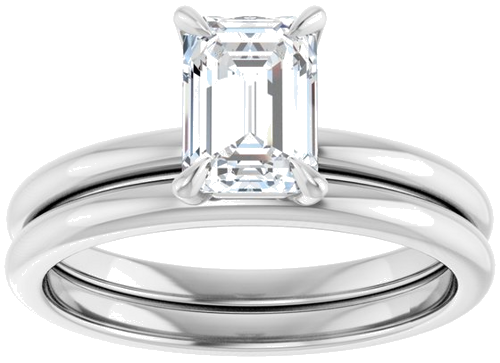 Sužadėtuvių Žiedas „Solitaire“ 925 Sidabro Emerald 7mm x 5mm (8)