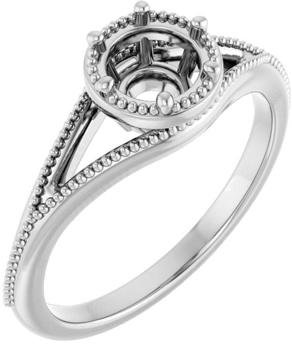 Sužadėtuvių Žiedas „Solitaire“ 14k white gold Round 5.8mm (1)