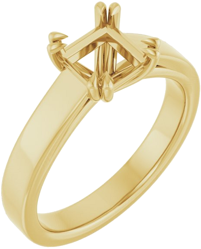 Sužadėtuvių Žiedas „Double Claw-Prong Solitaire“ 14k yellow gold Square 6mm (1)
