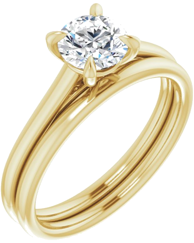 Sužadėtuvių Žiedas „Solitaire“ 585 Geltonojo Aukso Round 5.8mm (6)