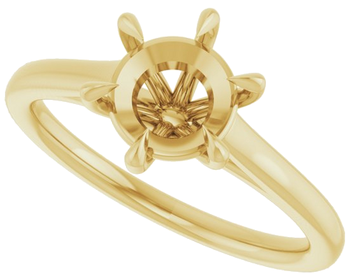 Sužadėtuvių Žiedas „Claw-Pong“ 14k yellow gold Round 7.4mm (5)
