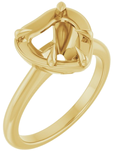 Sužadėtuvių Žiedas „Claw-Prong Solitaire Bezel-Style“ 14k yellow gold Heart 9mm (1)