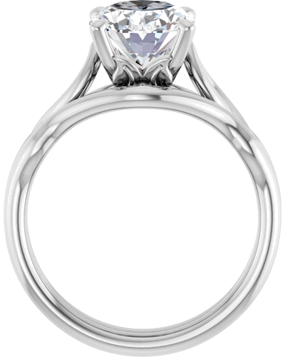 Sužadėtuvių Žiedas „Solitaire Sculptural“ 10k white gold Oval 10mm x 8mm (7)