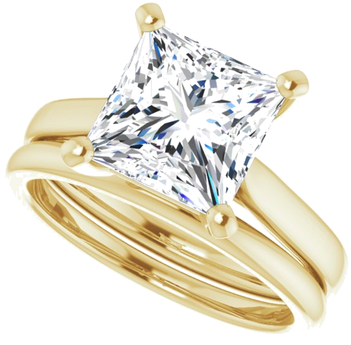 Sužadėtuvių Žiedas „Solitaire“ 585 Geltonojo Aukso Square 8mm (10)