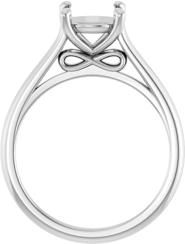 Sužadėtuvių Žiedas „Accented Infinity-Inspired“ 14k white gold Round 8mm (2)