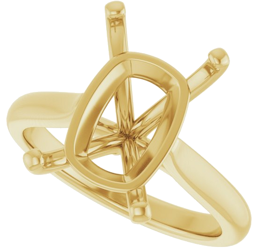 Sužadėtuvių Žiedas 14k yellow gold Elongated Cushion 14mm x 10mm (5)