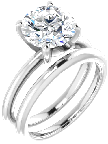 Platinum  8.8 mm Round Solitaire Engagement Ring Mounting (6)