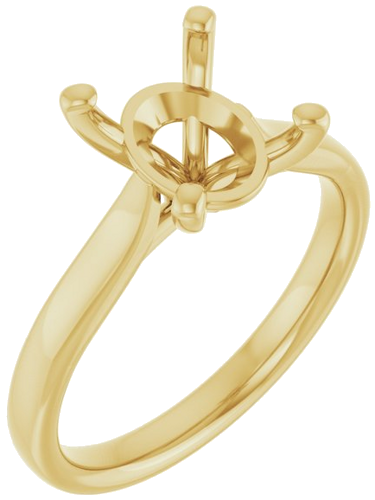 18K Yellow 10x8 mm Oval Engagement Ring Mounting (1)