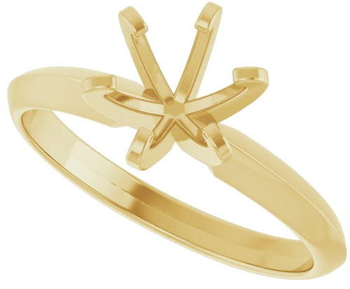 Sužadėtuvių Žiedas „Solitaire“ 585 Geltonojo Aukso Round 6.4mm (5)