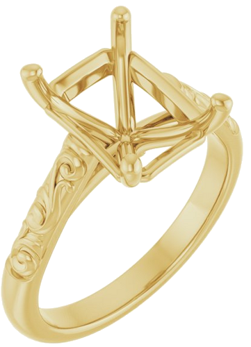 Sužadėtuvių Žiedas „Solitaire“ 14k yellow gold Emerald 10mm x 8mm (1)