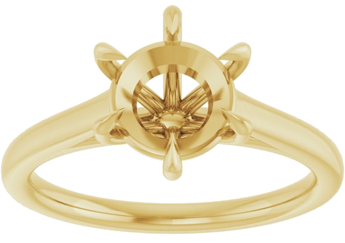 Sužadėtuvių Žiedas „Claw-Pong“ 14k yellow gold Round 8mm (3)