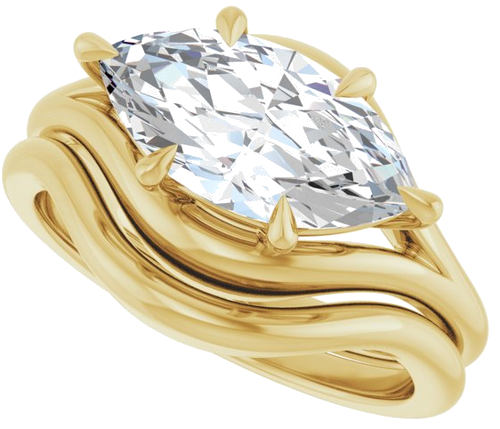 Sužadėtuvių Žiedas „Claw-Prong Solitaire“ 10k yellow gold Marquise 13mm x 6.5mm (10)