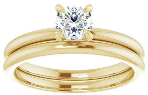14K Yellow  4.8 mm Round Solitaire Engagement Ring Mounting (8)