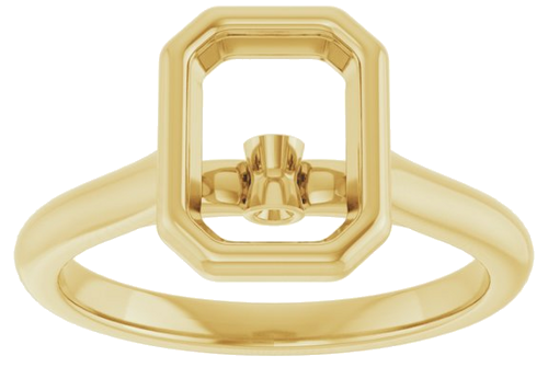 Sužadėtuvių Žiedas „Bezel-Set Accented“ 14k yellow gold Emerald 8mm x 6mm (3)