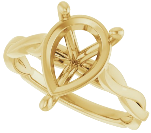 Sužadėtuvių Žiedas „Infinity-Inspired“ 14k yellow gold Pear 12mm x 8mm (5)