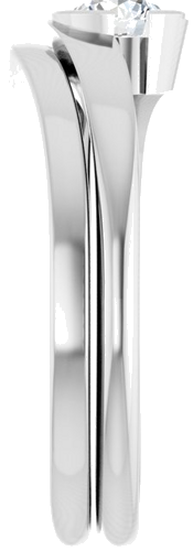 Sužadėtuvių Žiedas „Half-Bezel Solitaire“ 14k white gold Round 4.4mm (9)