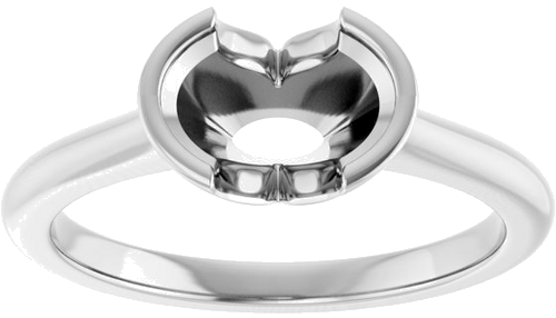 Sužadėtuvių Žiedas „Half Bezel Solitaire“ 585 Baltojo Aukso Oval 8mm x 6mm (3)