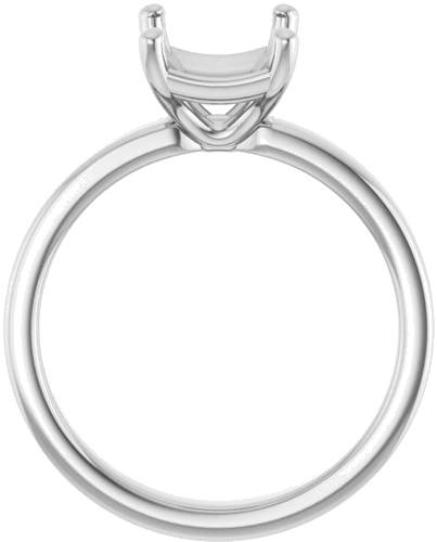 14K White 9x7 mm Emerald Solitaire Engagement Ring Mounting (2)