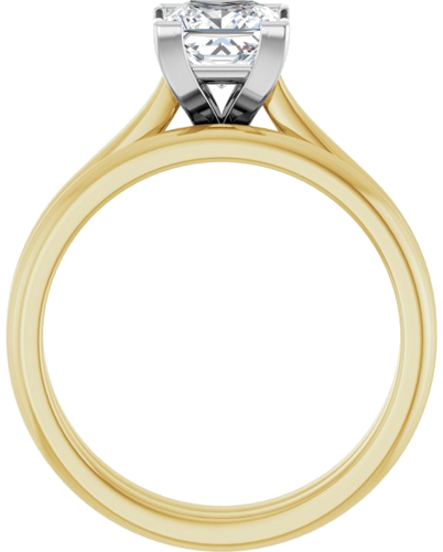 Sužadėtuvių Žiedas 14k yellow/white gold Square 5.5mm (7)