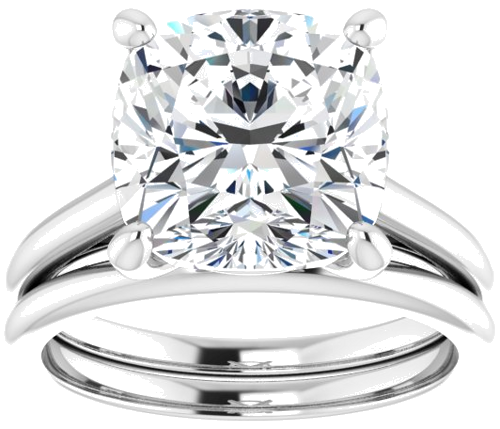 Sužadėtuvių Žiedas „Accented Infinity-Inspired“ 14k white gold Cushion 10mm (8)