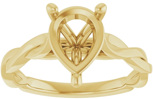 Sužadėtuvių Žiedas „Infinity-Inspired“ 14k yellow gold Pear 10mm x 7mm (3)