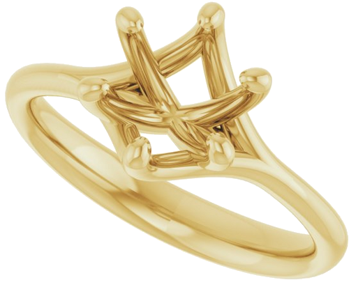 10K Yellow 7.4 mm Round Engagement Ring Mounting (5)