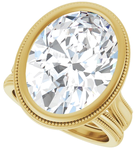 Sužadėtuvių Žiedas „Bezel-Set Solitaire“ 14k yellow gold Oval 16mm x 12mm (10)
