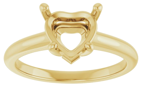 Sužadėtuvių Žiedas „V-End Prong“ 10k yellow gold Heart 8mm (3)