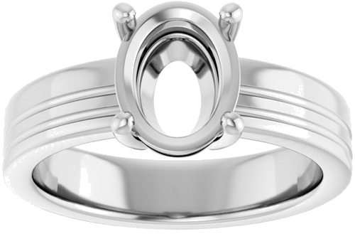 Sužadėtuvių Žiedas „Solitaire“ 950 Platinos Oval 9mm x 7mm (3)