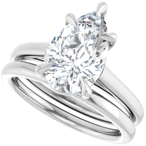 Sužadėtuvių Žiedas „Claw-Pong“ 14k white gold Pear 12mm x 7.5mm (10)