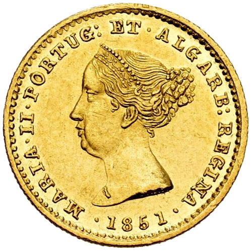 Golden Portugal 1000 Reis – Queen Maria II (1851) (1)