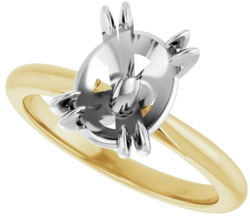 14K Yellow White 10 x 8 mm Oval Engagement Ring Mounting (5)