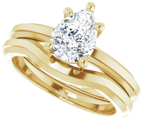 Sužadėtuvių Žiedas „Solitaire“ 585 Geltonojo Aukso Pear Shape 8mm x 6mm (10)