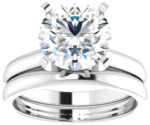 Sužadėtuvių Žiedas „Solitaire“ 14k white gold Round 9mm (7)
