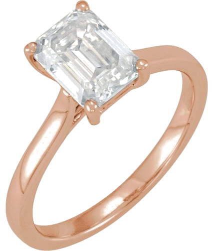 Sužadėtuvių Žiedas „Solitaire“ 14k rose gold Emerald 8mm x 6mm (3)