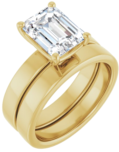 Sužadėtuvių Žiedas „Solitaire“ 10k yellow gold Emerald 9mm x 7mm (6)