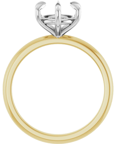 Sužadėtuvių Žiedas „Claw-Prong“ 14k yellow/white gold Round 8mm (2)