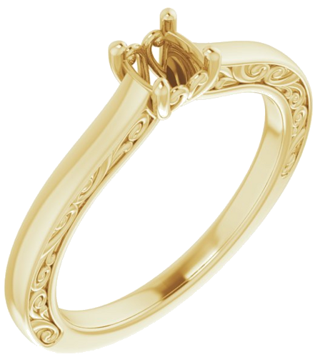 Sužadėtuvių Žiedas „Solitaire“ 14k yellow gold Round 4.4mm (1)