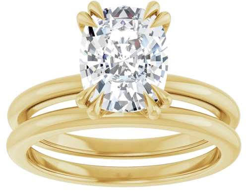 Sužadėtuvių Žiedas „Double Claw-Prong“ 14k yellow gold Elongated Cushion 9mm x 7mm (8)