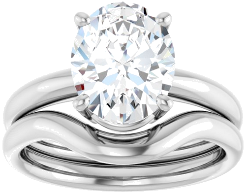 14K White 10x8 mm Oval Engagement Ring Mounting (8)