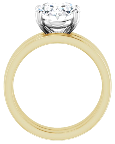 Sužadėtuvių Žiedas „Solitaire“ 14k yellow/white gold Oval 11mm x 9mm (7)