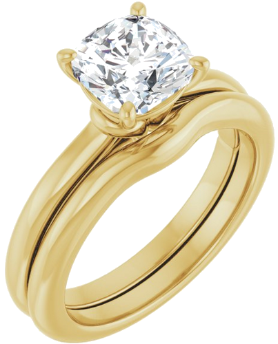 Sužadėtuvių Žiedas „Solitaire“ 18k yellow gold Cushion 7mm (6)