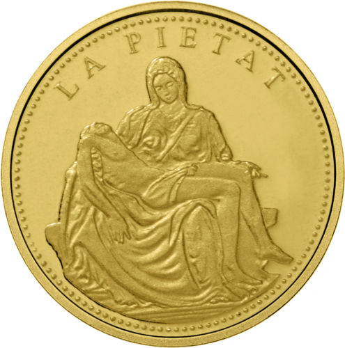 2008 Андорра Микеланджело Пьета 2 динара золотая монета (1)