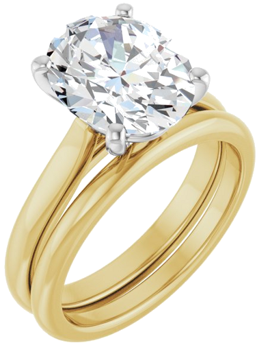 Sužadėtuvių Žiedas 14k yellow/white gold Oval 11mm x 9mm (6)